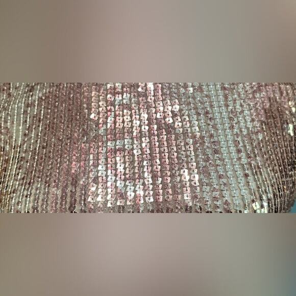 Boston Proper rose gold sequin mini dress w ruching. 2 - Picture 11 of 14